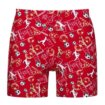 DADADO-足下風雲 4L印花四角男內褲(紅) 天然絲光棉-吸濕排汗-GHQ315RS