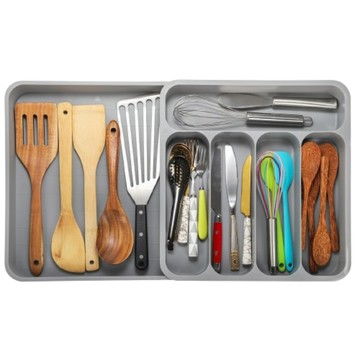 Maclife 廚房水槽抽屜整理盒 餐具收納盒  1個  灰色