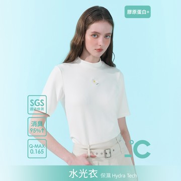 SO NICE【水光衣系列】小立領雛菊膠原蛋白涼感除臭上衣
