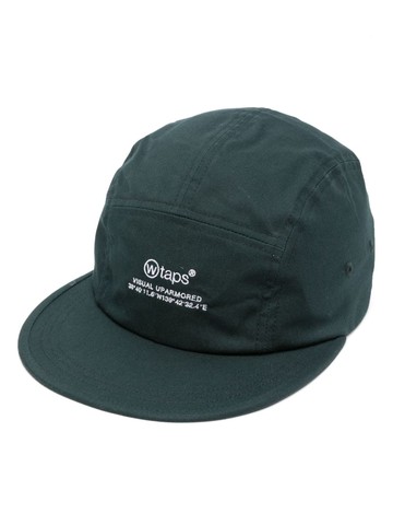 WTAPS - logo-embroidered flat-peak cap - unisex - Cotton/Polyester - One Size - Green