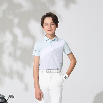 新款eg兒童高爾夫服裝夏季男童短袖t恤 青少年golf球衣服吸汗速干