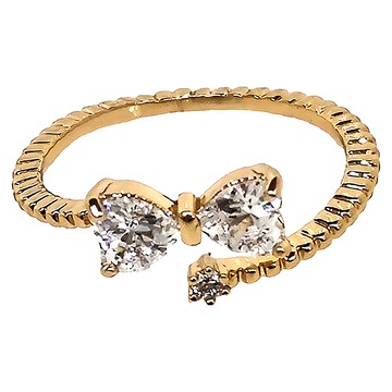 馥瑰馨盛 繽紛水鑽人緣銀白閃鑽桃花戒指  長1.1 x 高0.6 x 厚0.3cm(戒圍9號)  玫瑰