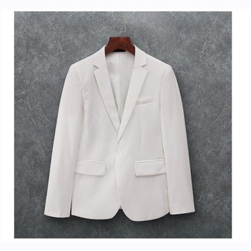 春夏季男士商務休閑西服上衣外套韓版修身免燙時尚潮流白色小西裝