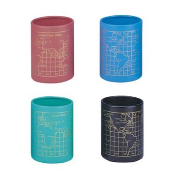 【徠福】鐵製地圖筆筒 7.5X10cm/ 個 NO.2341(紅、藍、綠、黑)