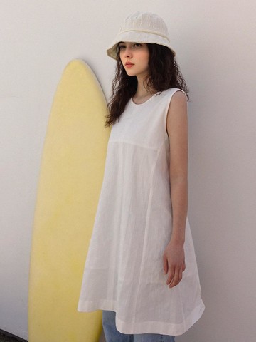 Breezy Belted Mini Sleeveless Dress [WHITE]