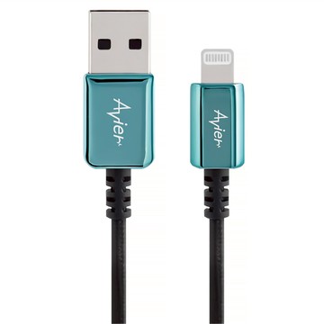 Avier CLASSIC USB A-Lightning 編織高速充電傳輸線  0.3m  藍色  1條