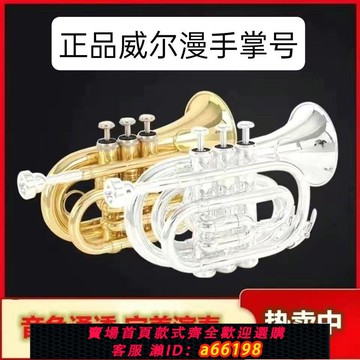 【台灣公司 可開發票】正品威爾漫手掌號樂器 袖珍小號樂器 便攜式 手掌號降B調短號演奏