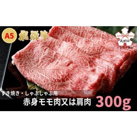 ふるさと納税 A5飛騨牛　すき焼き・しゃぶしゃぶ用　赤身モモ肉又は肩肉　300g 岐阜県大垣市