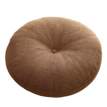 Mass 生活好物 亞麻透氣坐墊 日式和室蒲團小沙發  深咖色  40 x 15cm