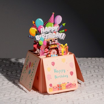 臺灣-出貨🔥【新款熱銷】3d立體生日賀卡儀式感2025款高顔值小衆精緻折疊網紅生日驚喜盒子 SL33