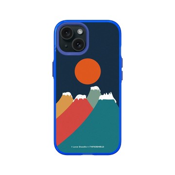 iPhone 15 Clear 激光藍 - ilovedoodle (Lim Heng Swee) - Cat Landscape - Colorful Mountains 貓咪五彩山