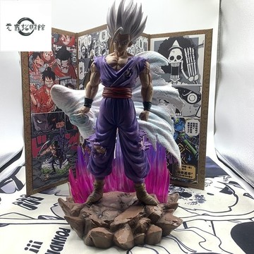 元氣招財  七龍珠模型 劇場版超級英雄 野獸悟飯 覺醒白神 披風孫悟飯 可髮光 限量 擺件 盒裝 禮物