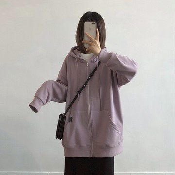 ins超火衛衣女春秋冬新款純色外套寬松韓版潮bf慵懶風學生上衣服