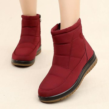 冬季加厚加絨平底媽媽棉鞋雪地靴