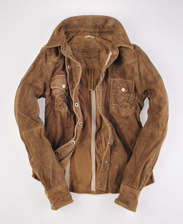 跩狗嚴選 極度乾燥 Superdry 女款 真皮 麂皮 駝色 卡其棕 波西米亞 外套 短版 皮衣 襯衫 翻領 皮夾克 西部牛仔