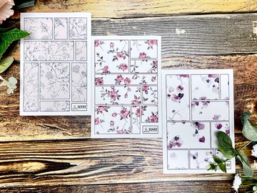 (紙貼紙10張單包)背花標籤3種