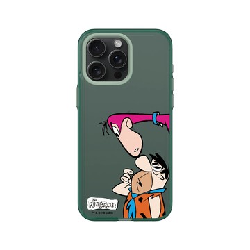 iPhone 15 Pro Max Clear 憂墨綠 - 摩登原始人 The Flintstones - 摩登原始人 - 可愛互動