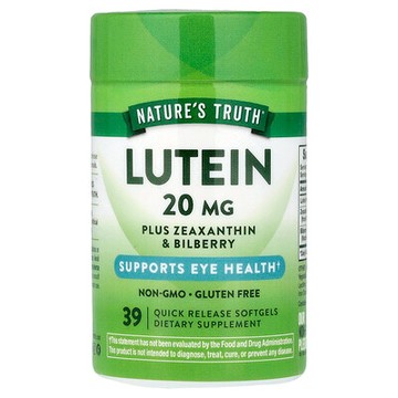 Nature's Truth, 葉黃素 + 玉米黃質和山桑子，39 粒速釋軟膠囊