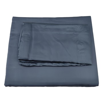 LAZYDAY BEDDING 小日常寢居 素面文青天絲被子枕套組-60支300織  8 x 7尺  蒼山藍  被子 + 枕套組