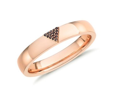 【PurpleMay Jewellery】純18K白金三角形黑鑽對戒訂製 R014