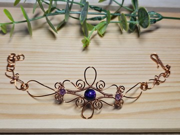 【葉綠𨥤手作】紫陌花影 /金屬線編織/節日/禮物/飾品/手鍊/手作