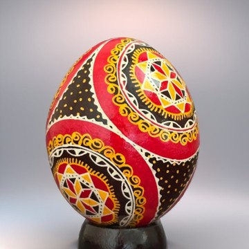 烏克蘭復活節彩蛋 純手工彩繪雞蛋殼 胡特爾式彩蛋