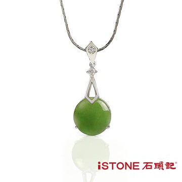 石頭記-純銀碧玉項鍊-花好月圓