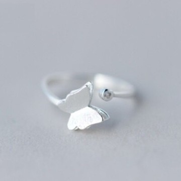 925純銀戒指開口戒-氣質甜美雙層蝴蝶情人節生日禮物女飾品73dt614【獨家進口】【米蘭精品】