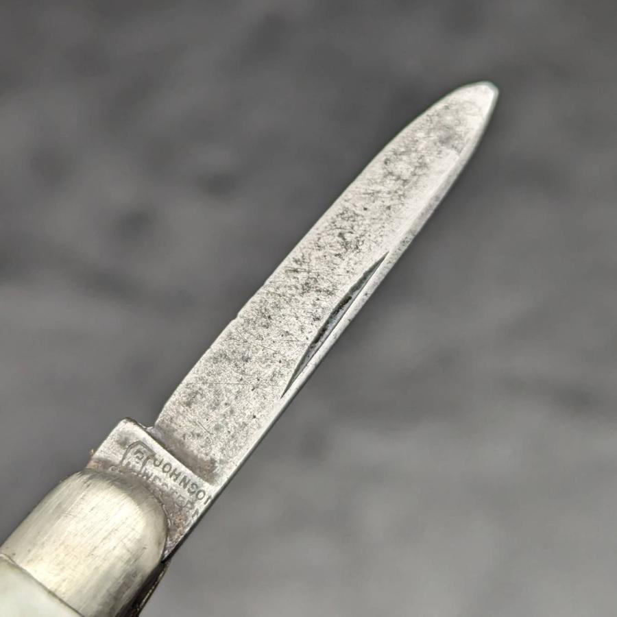 英国アンティーク 白蝶貝ハンドル ダブルスチールブレード 折りたたみナイフ