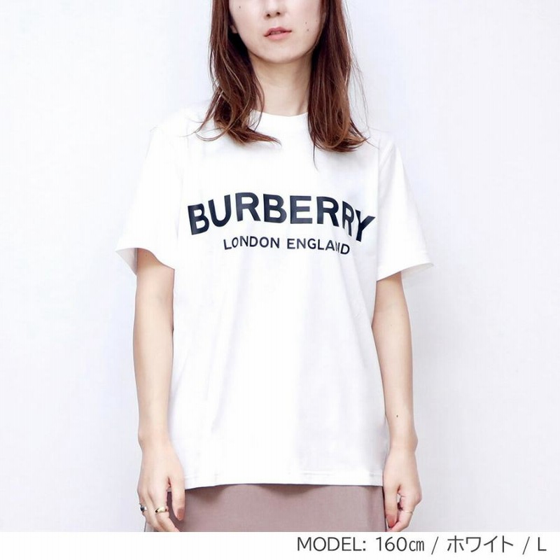 バーバリー Tシャツ レディース ロゴプリント ビッグロゴ 8008894