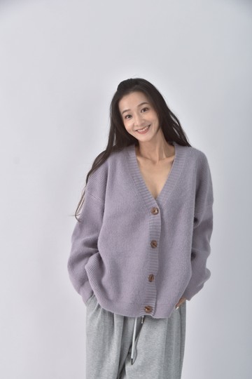 (F) pnk shop韓牌質感寬鬆落肩紫色外套