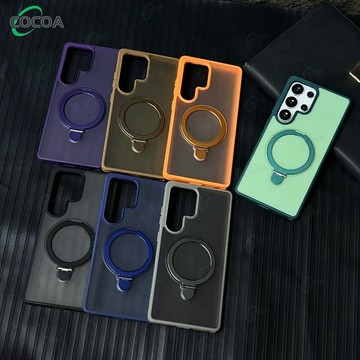 霧面紋理防滑防摔殼 一體支架 三星Galaxy S26 S25 S24 S23 S22 ultra S26+ 磁吸手機殼