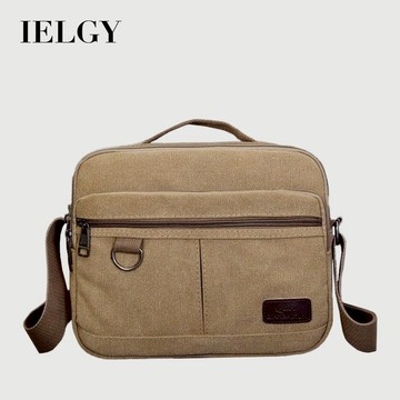 IELGY 男士復古耐磨大容量帆布斜挎包