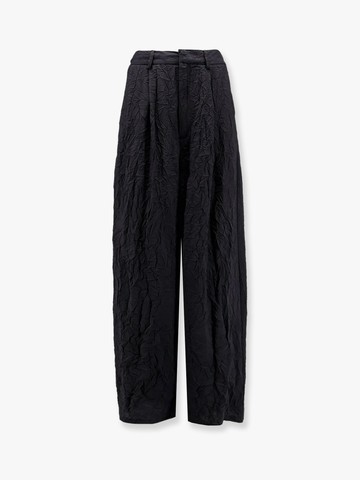 Viscose blend trouser with crinkled effect - NUDE - gender_Woman
