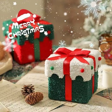 聖誕裝飾🎄 聖誕禮盒聖誕氛圍裝飾品拍照道具蘋果盒聖誕禮物包裝盒糖盒