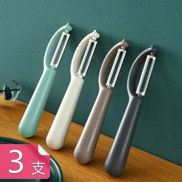 荷生活 P字型不鏽鋼削皮刀 多功能蔬果削皮器顏色隨機3支