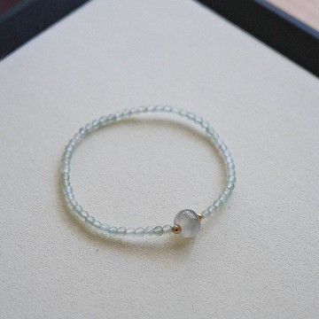 拈翠/月下寒螢/高冰起光小咪咪翡翠設計手串