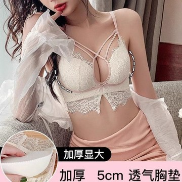 【加厚顯大】小胸聚攏爆乳內衣 收副乳 無鋼圈 調整型內衣 厚墊 加厚內衣 小奶胸罩 性感內衣 刺繡 蕾絲內衣 集中