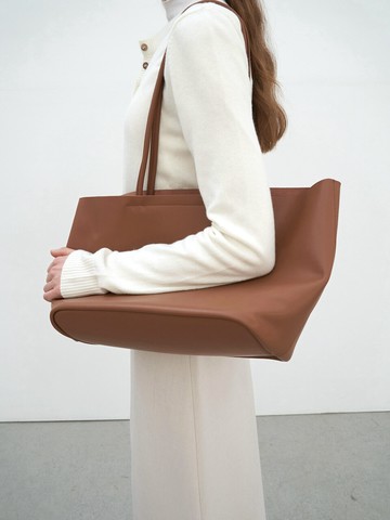 Bucket Tote Bag (Brown)