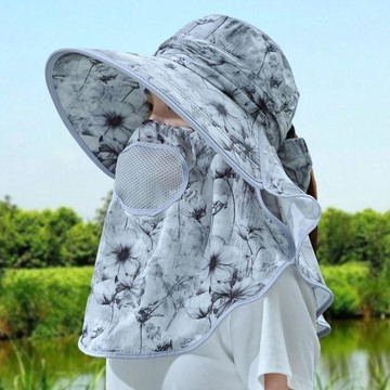 【雅韻衣櫥】夏季防曬帽子面罩遮臉太陽帽沿百搭涼帽紫外線採茶農活騎車遮陽帽