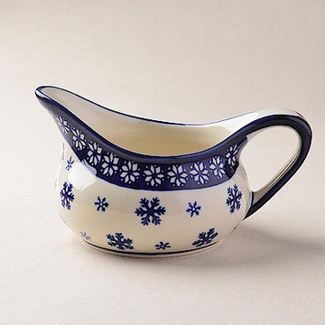波蘭陶 雪白冰花系列 醬汁盅 18cm 波蘭手工製