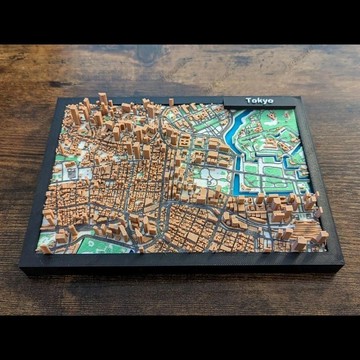 【台灣出貨】日本東京3D多色微縮建築地球衛星模型玩具家居兒童地理科普日系
