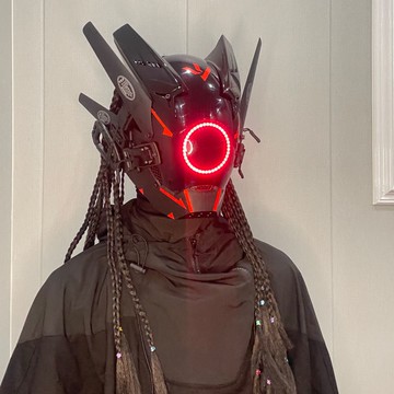 現貨免運！賽博朋克面具 面罩 面具 賽博面具 圓燈辮子Cosplay派對角色扮演表演道具禮物裝備 八折下殺 特價出 可開發票 加客服賴享受巨額優惠