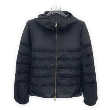 (M) moncler truguet系列連帽拉鍊黑色羽絨外套