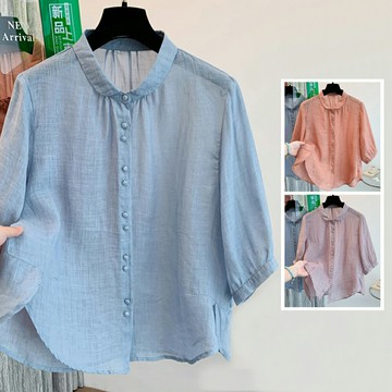 ＊ORead＊韓版百搭文藝純色五分袖上衣(3色M~2XL)