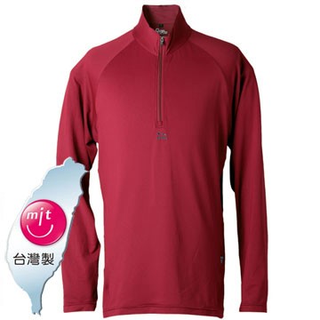 LV8265 男吸排抗UV長袖POLO衫(棗紅)