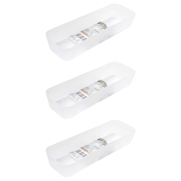 NAKAYA 置物盒 K302 M  透明白色  3個