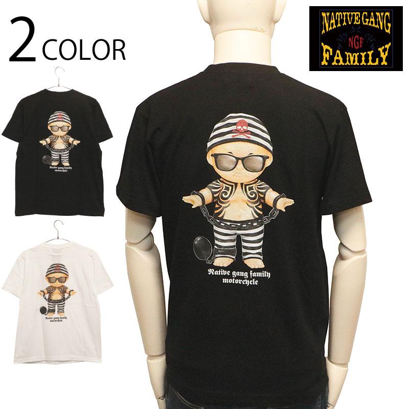 NATIVE GANG FAMILY ネイティブ ギャング ファミリー 囚人ベイビー 半袖Tシャツ NGF38-593 バイカー 半袖 Ｔシャツ  タトゥー ベイビー 囚人服 インクジェット | LINEブランドカタログ