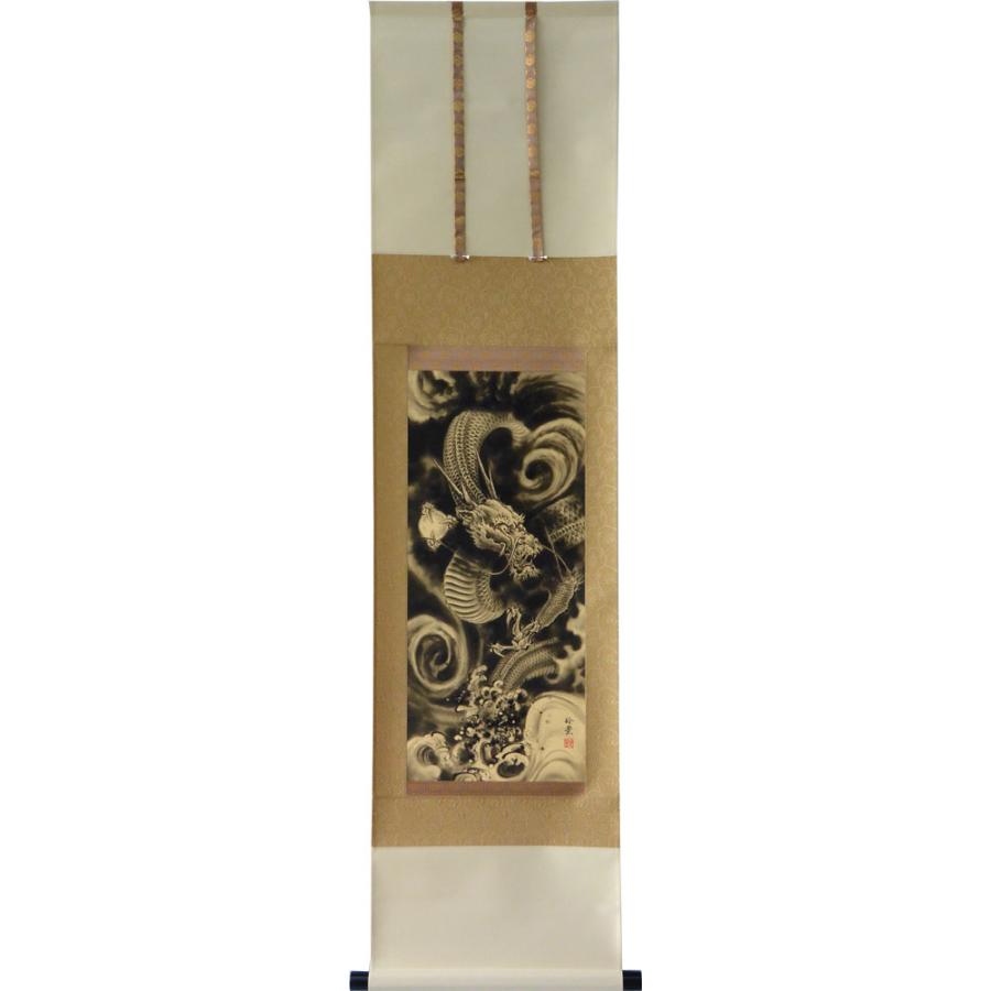 掛軸 開運金龍 今井玲豊画(掛け軸　八寸アンドン）幅36.5cm×丈143cm