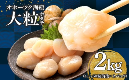 ほたて 大粒 貝柱 冷凍 1kg(41粒〜50粒前後)×2パック お取り寄せ 刺身  《横田水産》